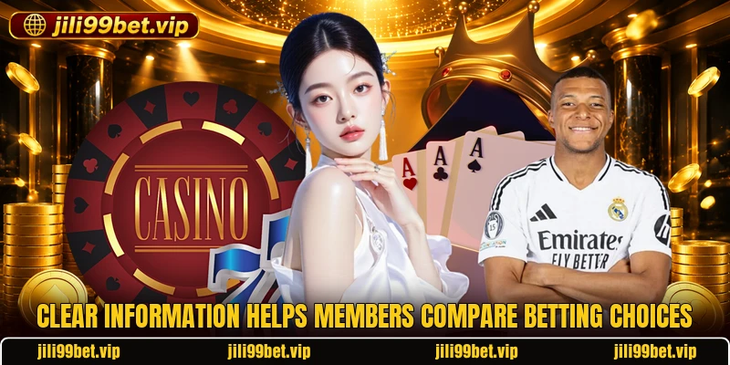 Clear information helps members compare betting choices Clear information helps members compare betting choices