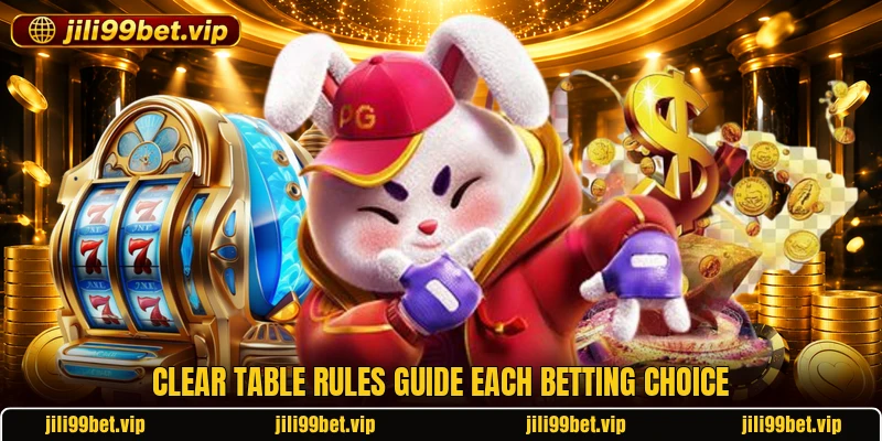 Clear table rules guide each betting choice Clear table rules guide each betting choice